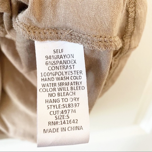 NWT SHE & SKY mocha sequined tie knot blouse - Picture 5 of 7